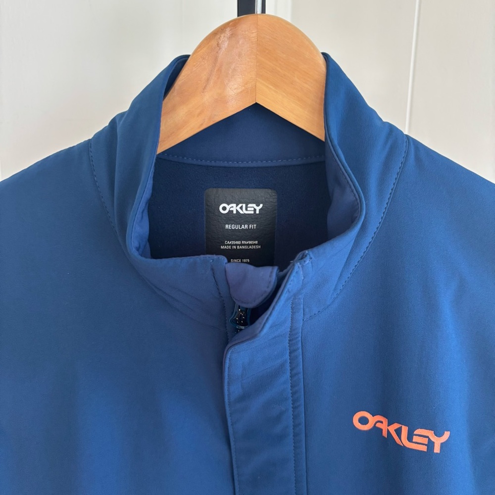 Oakley Elements Thermal RC Jacket Navy Blue Orange Mens M Slim Fit 4-Way Stretch